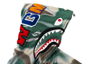 Used Bape Liquid Camo Shark Full Zip Hoodie