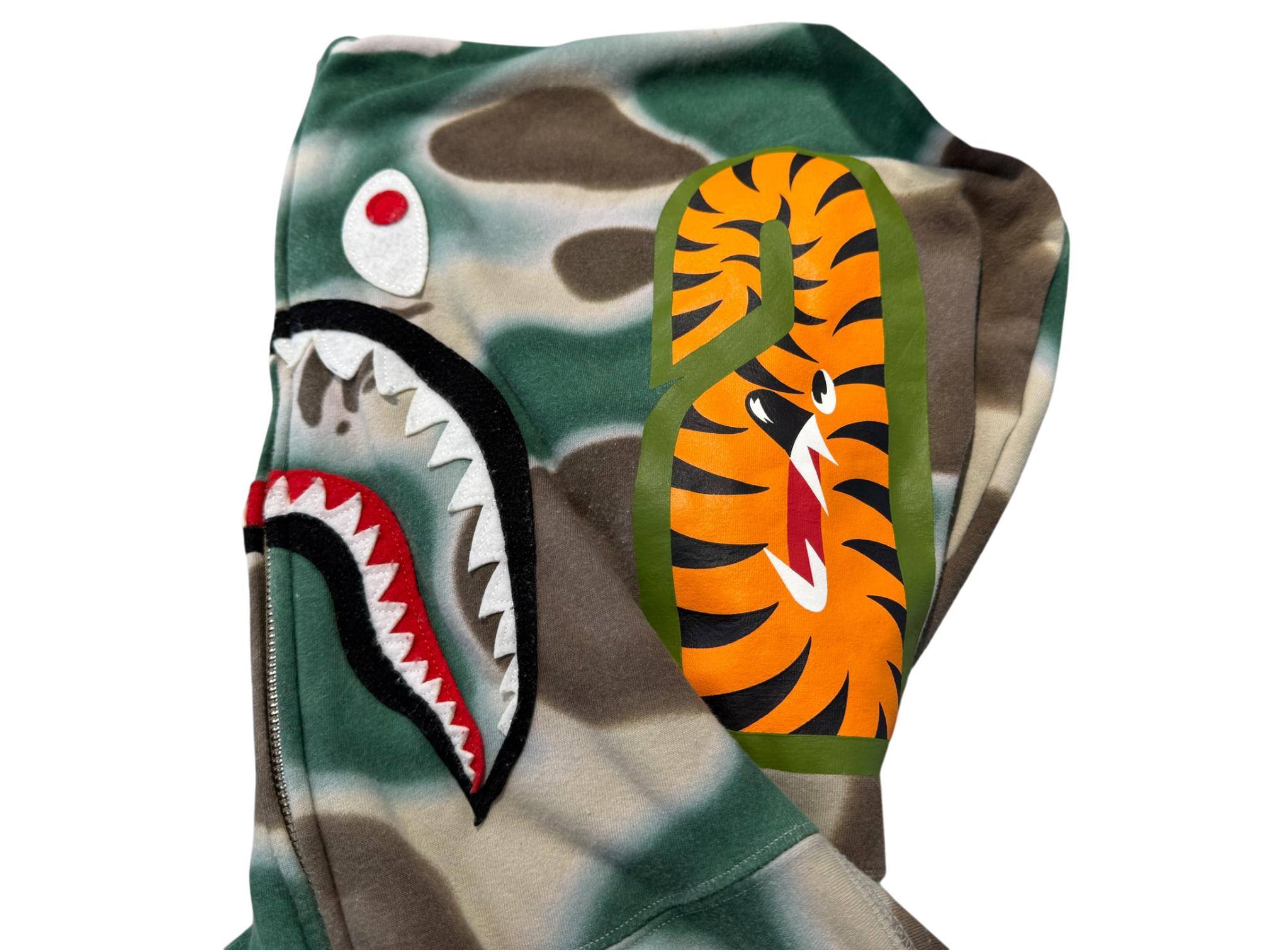 Used Bape Liquid Camo Shark Full Zip Hoodie