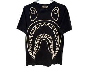 Used Bape Big Shark Black White Tee