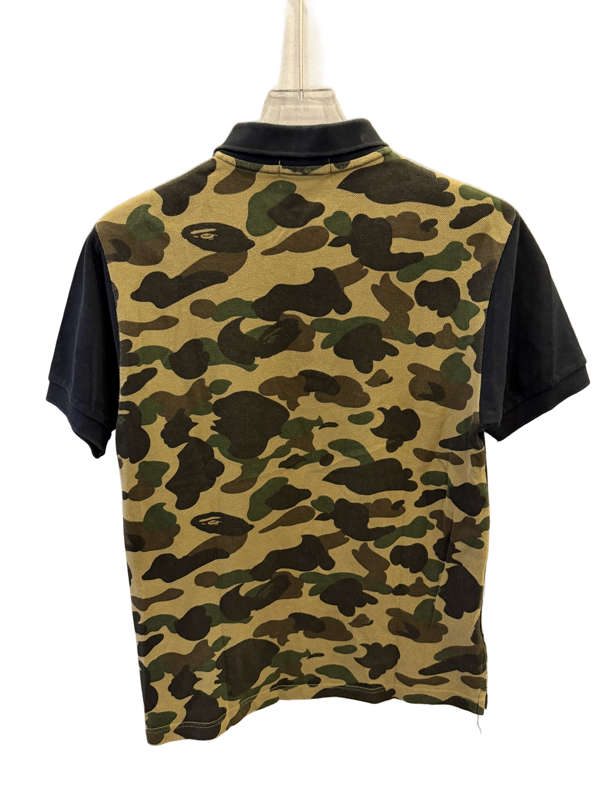 Used Bape Ape Head Camo Back Black Polo
