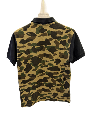 Used Bape Ape Head Camo Back Black Polo