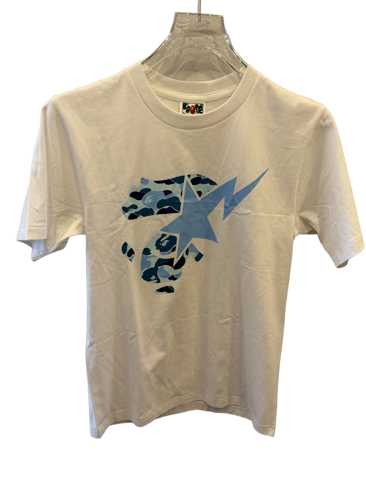 Used Bape Ape Head Star White Tee S
