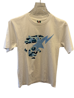 Used Bape Ape Head Star White Tee S