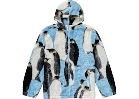 Supreme Penguins Hooded Fleece Jacket Blue