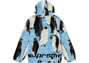 Supreme Penguins Hooded Fleece Jacket Blue
