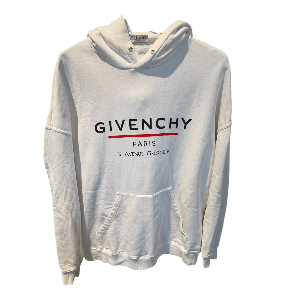 Used Givenchy Logo Graphic Print Hoodie White