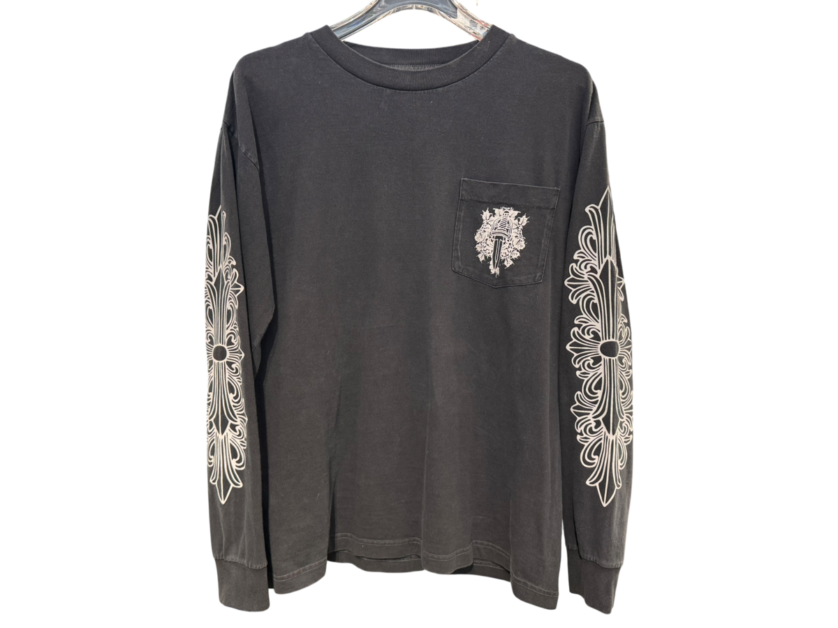 Used Chrome Hearts Vintage Wine Dagger Long Sleeve Shirt