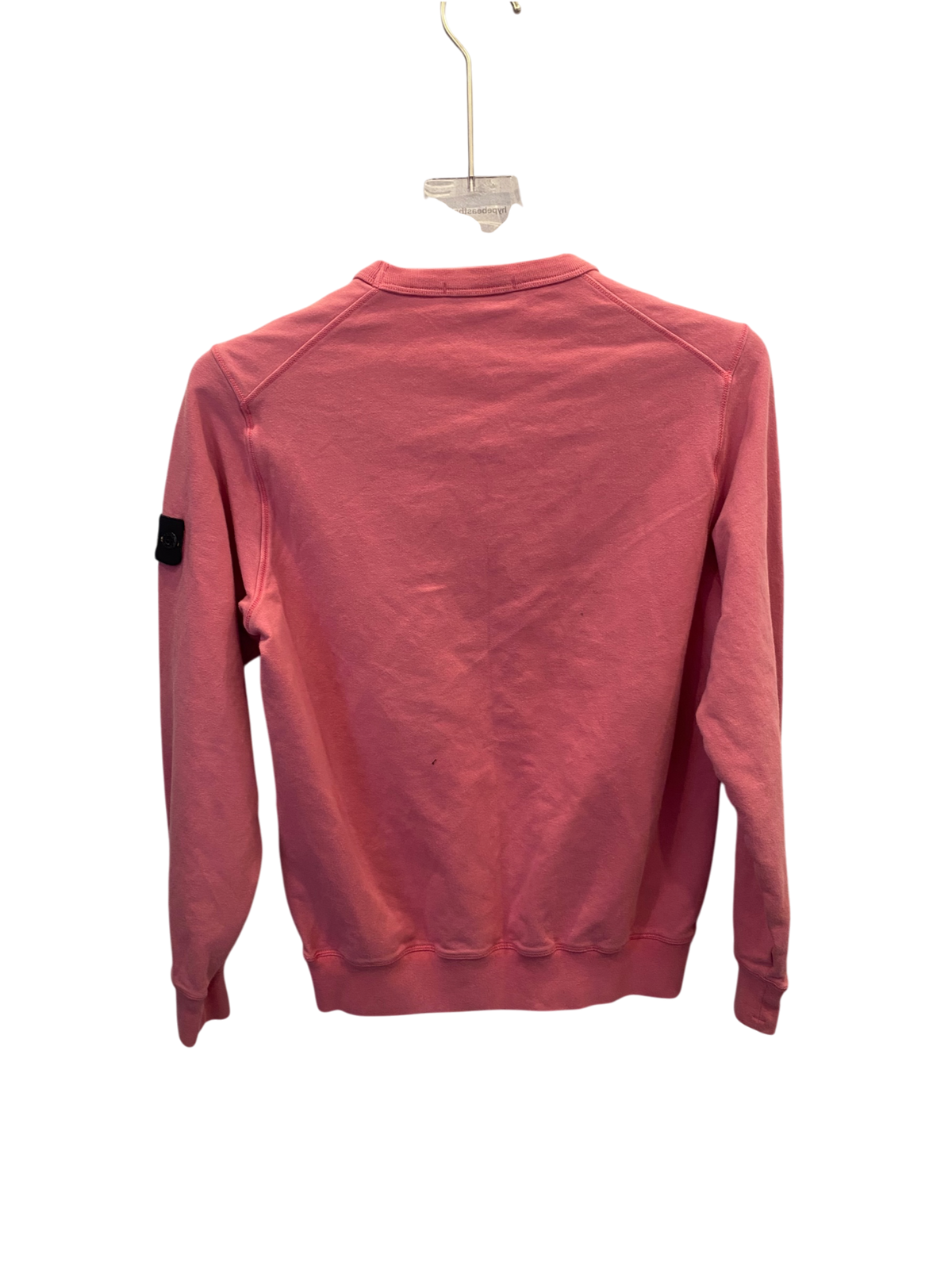 Used Stone Island kids emblem zip pocket sweatshirt crewneck pink