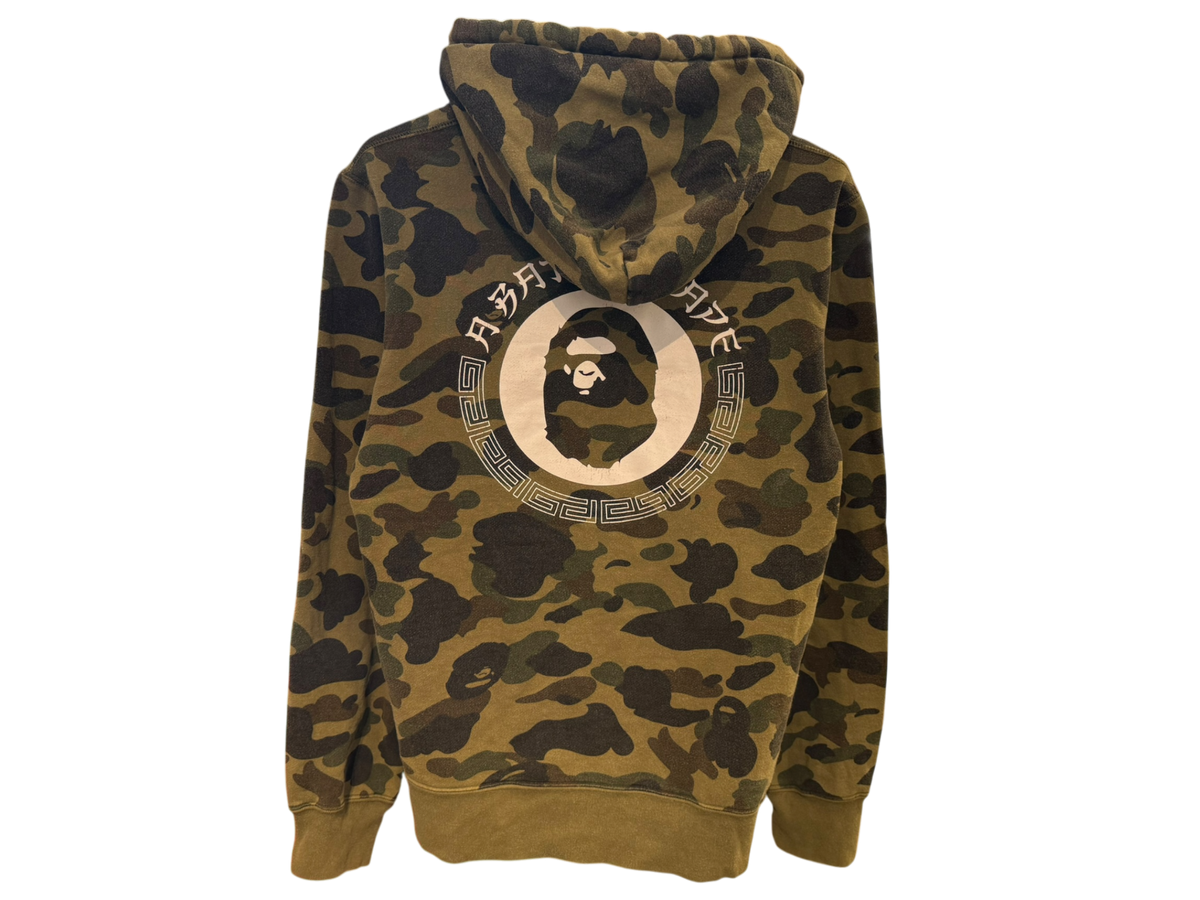 Used BAPE 1st Camo Kanji Pullover Hoodie Green