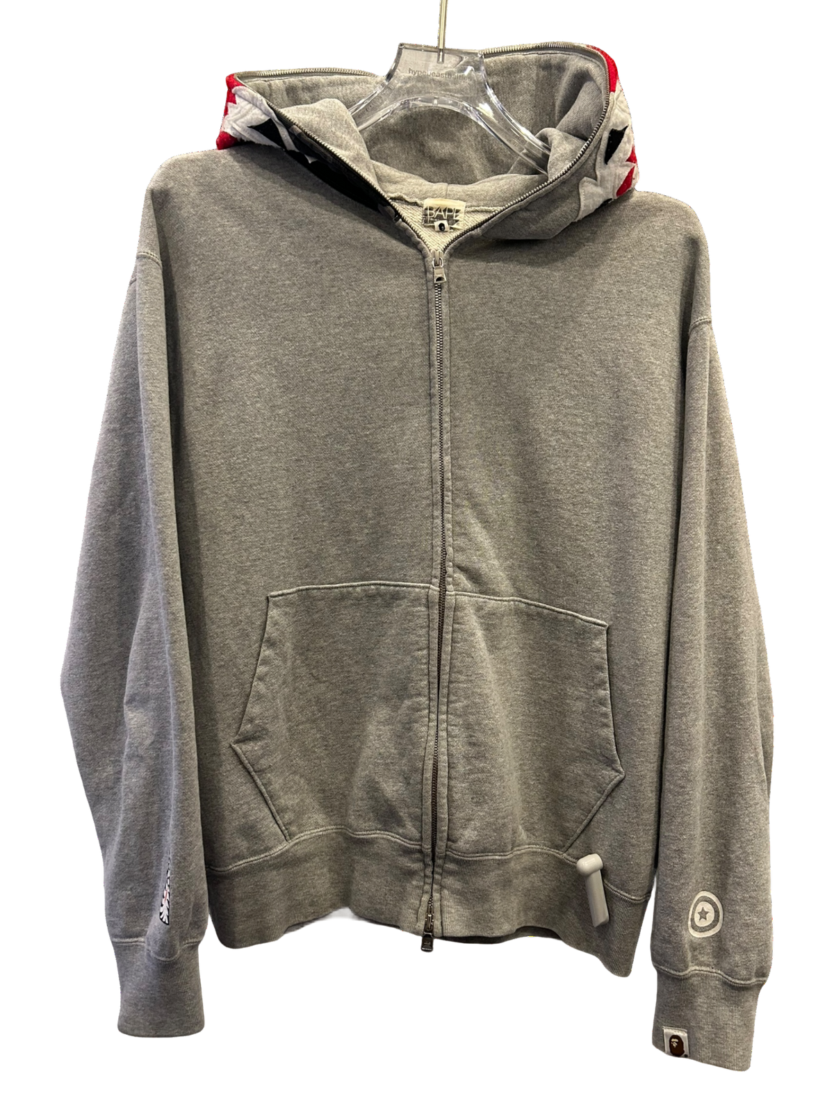 Used Bape '06 grey tiger full zip hoodie grey