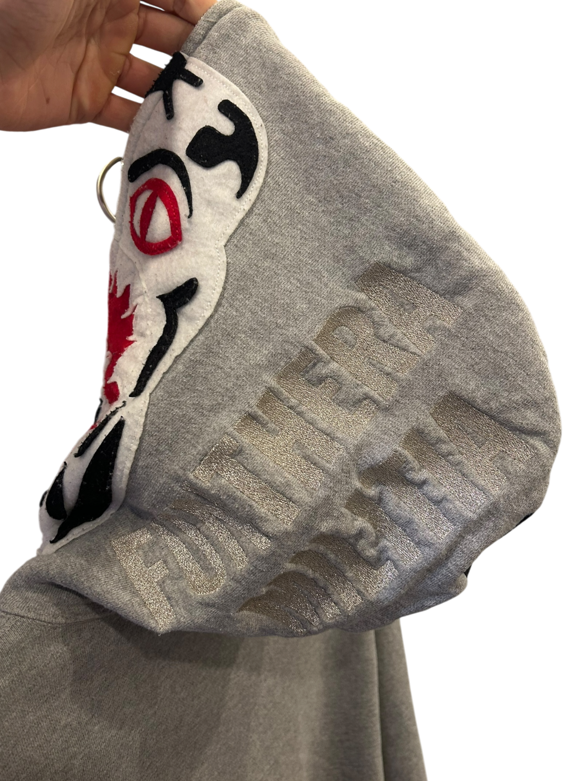 Used Bape '06 grey tiger full zip hoodie grey