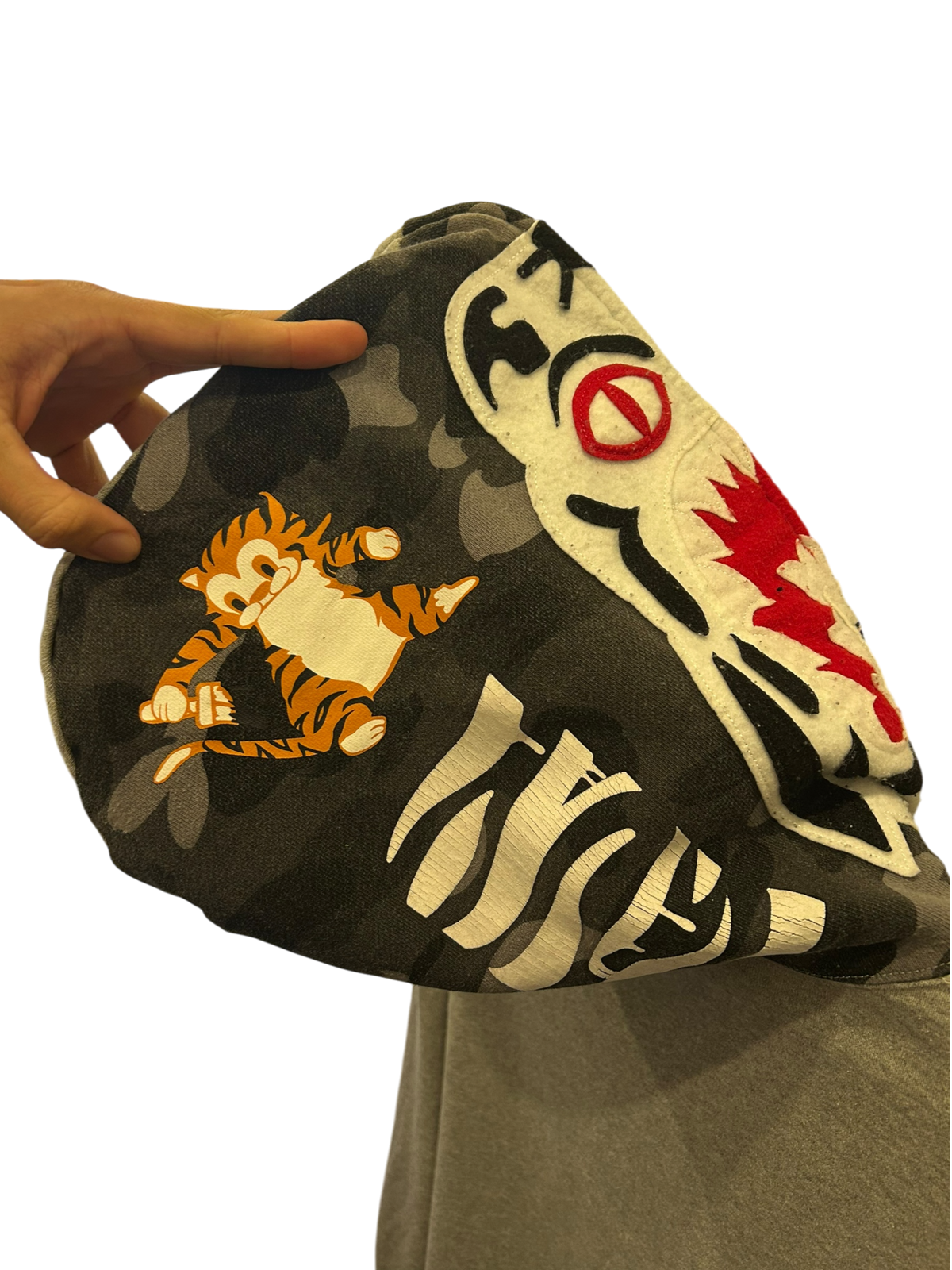 Used Bape '06 grey tiger full zip hoodie grey
