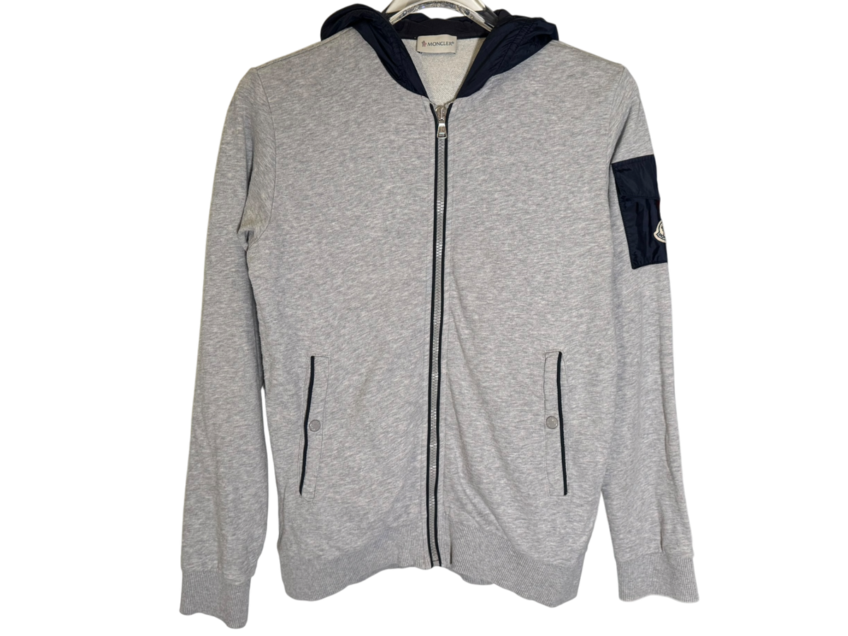 Used Moncler Zip Up Hoodie Grey/Navy