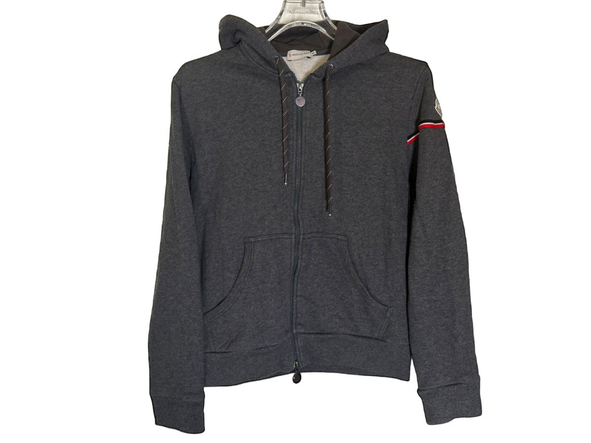 Used Moncler Zip Up Hoodie Dark Grey