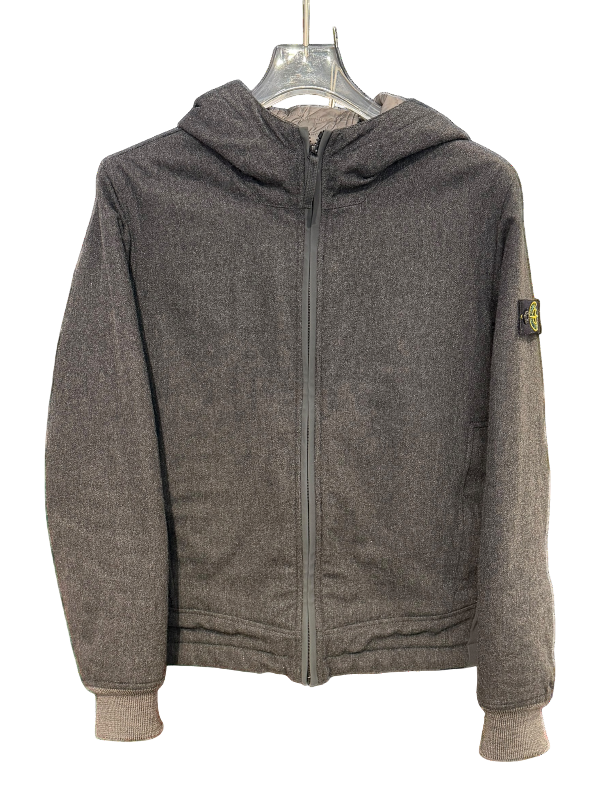 Used Stone Island Junior AW 2017 Hooded Felted Wool & Soft Shell Mixed Jacket
