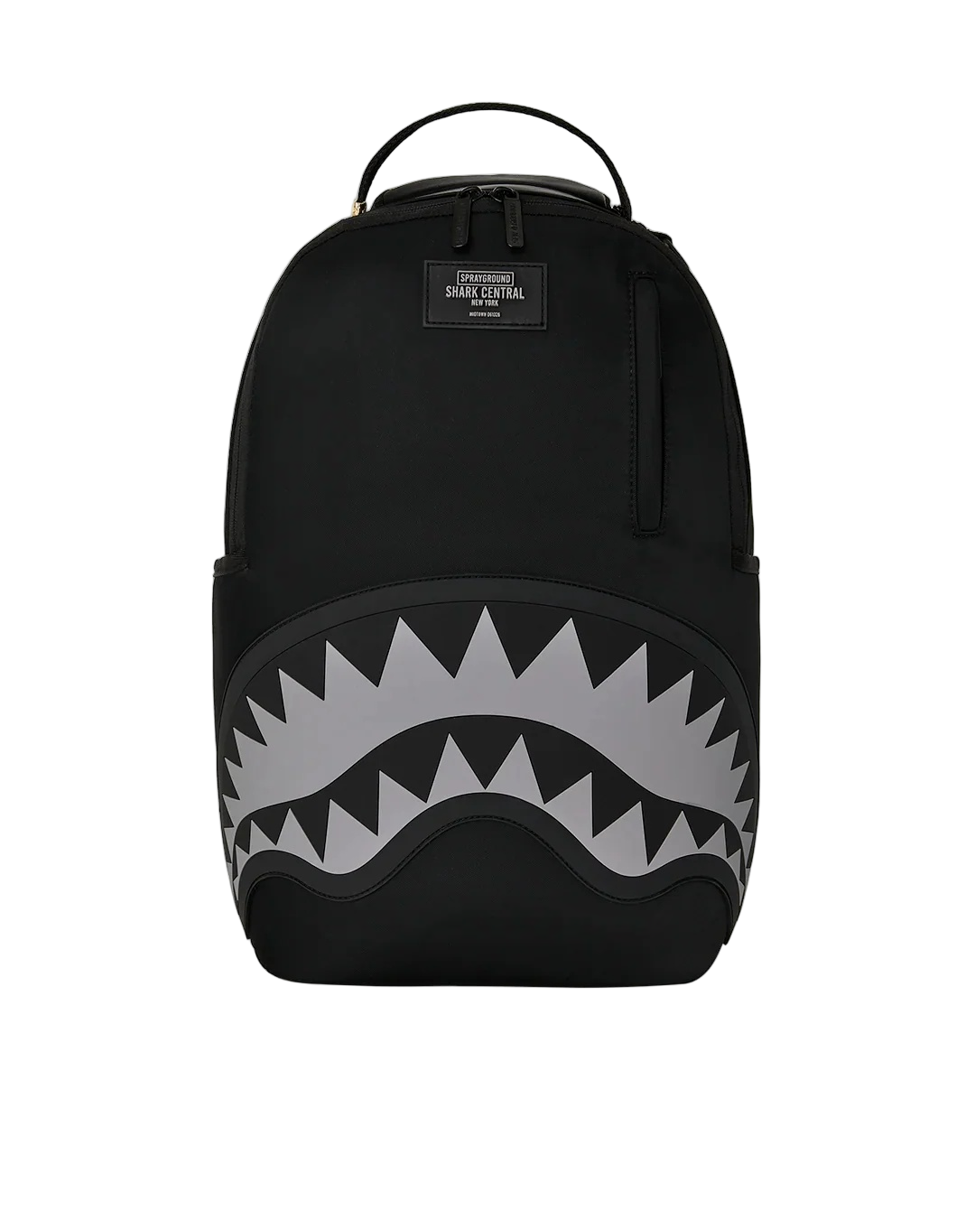 Sprayground Shark Central Black Nylon Gray Embossed Backpack