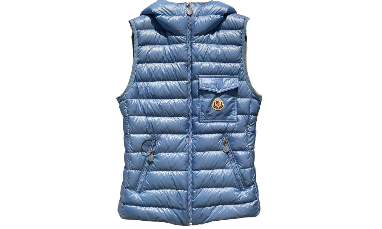 Moncler Used Moncler Blue Glygos Hooded Quilted Gilet Vest - 1028241442