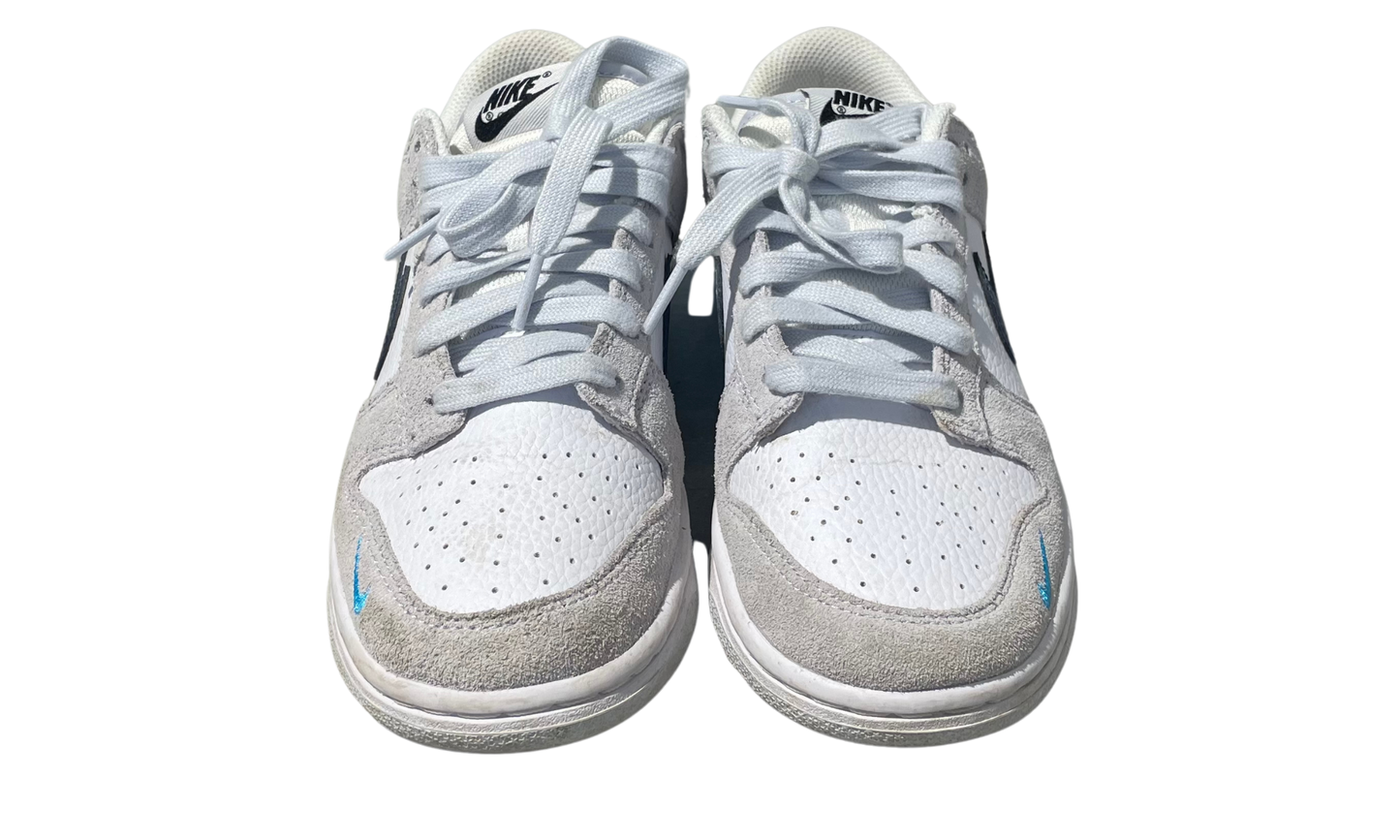 Nike Used Nike Dunk Low White Grey Navy Aqua Mini Swoosh - test