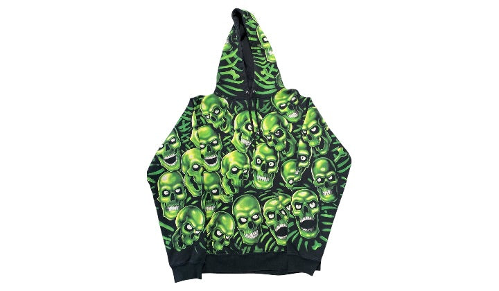 Supreme Used Supreme Skull Pile Hooded Sweatshirt Green SS18 - test