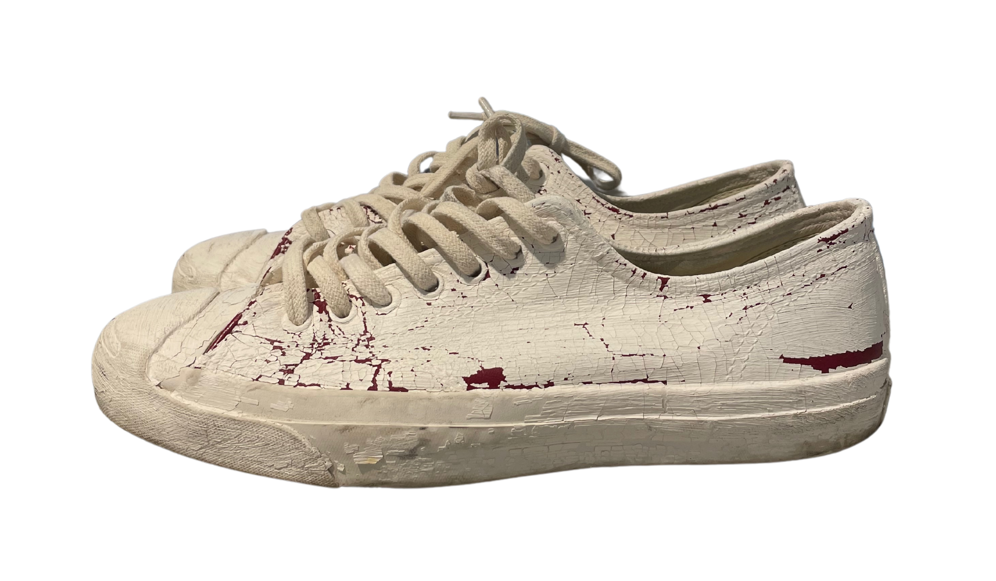Used Maison Martin Margiela Cracked Paint Jack Purcell Converse 1105241209 HYPEBEASTBALTICS hypebeastbaltics