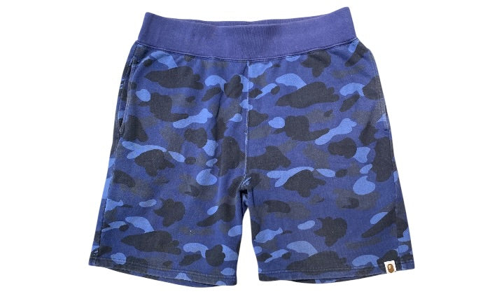 Used Bape Blue Camo Sweat Shorts
