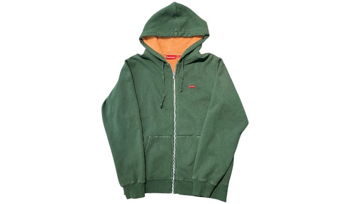 Supreme Used Supreme Contrast Zip Up Hooded Sweatshirt Dark Green - test
