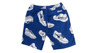 A Bathing Ape Used Bape Blue Bapesta All Over Print Shorts - test