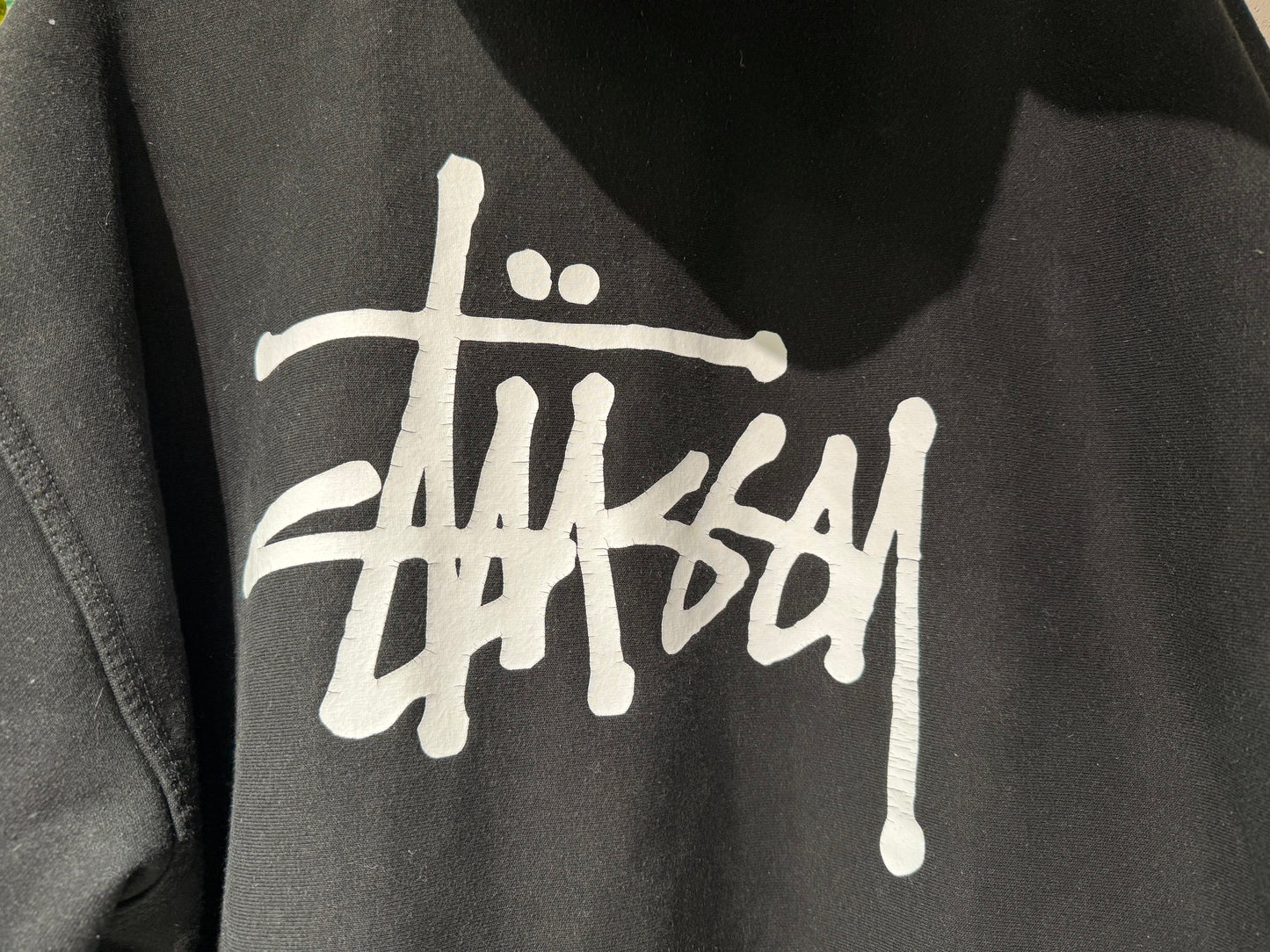 Used stussy classic logo hoodie black