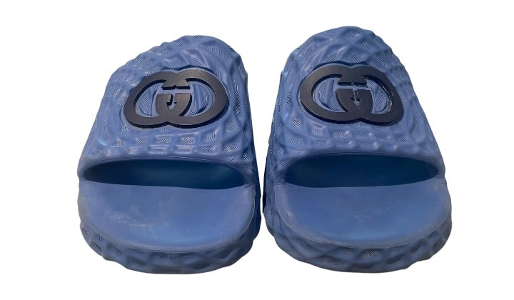 nike Used Gucci Slide Sandal Interlocking G Blue Water Ripples - test