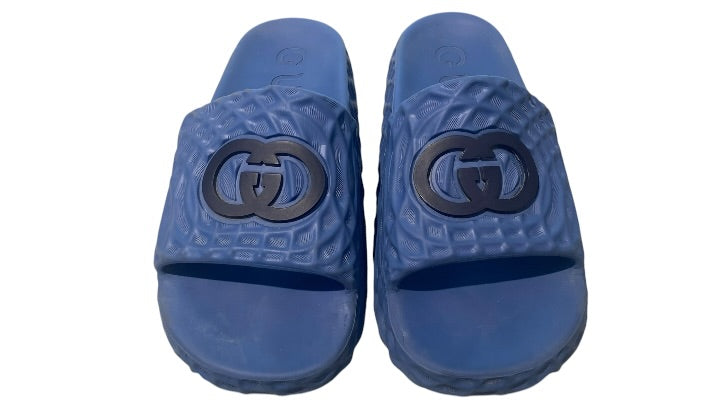nike Used Gucci Slide Sandal Interlocking G Blue Water Ripples - test