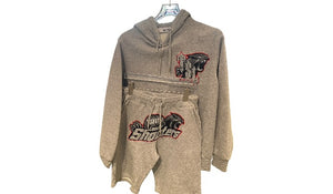Trapstar  used Trapstar Shooters Hoodie Short Set Grey/Red - TRAP-TRAPSTAR-MULTI