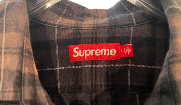 nike Used Supreme The Exorcist Flannel Shirt Black - test