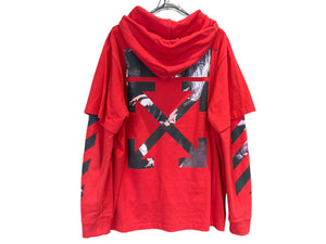 nike Used Off White T-Shirt Hoodie Red  - test