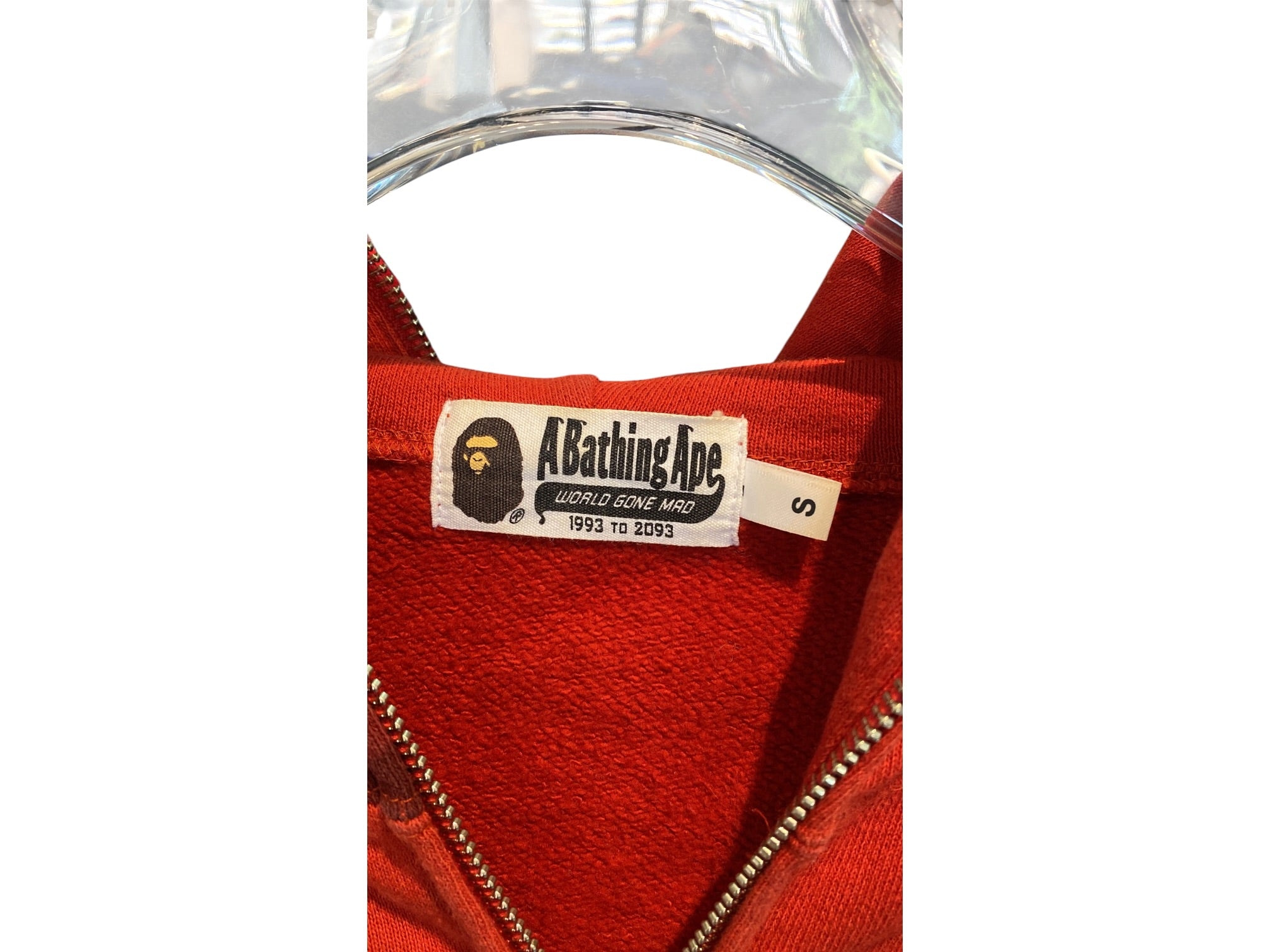Bape Used Bape red shark hoodie single sleeve camo - 529261815