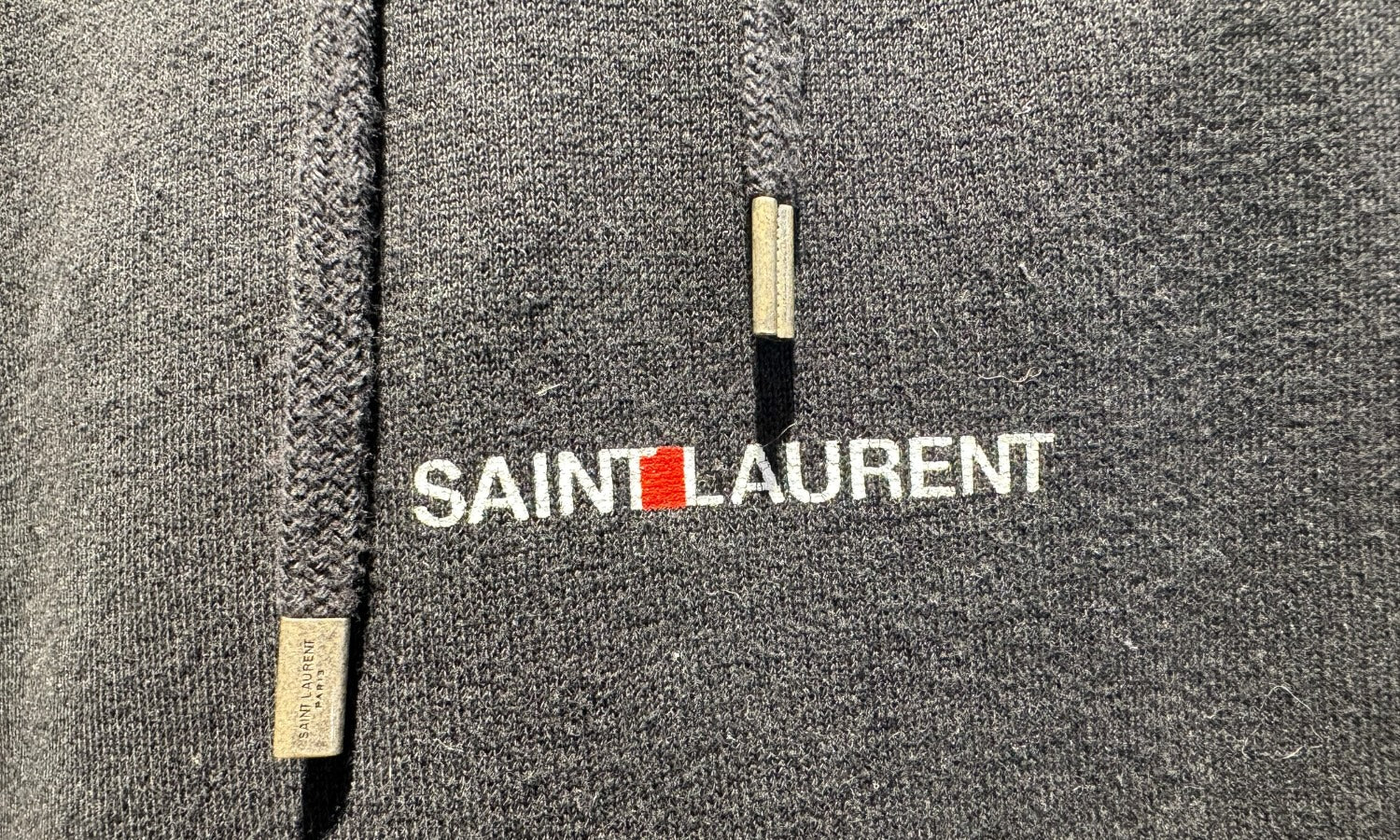 YSL Used Saint Laurent Paris Black Small Logo Hoodie - test