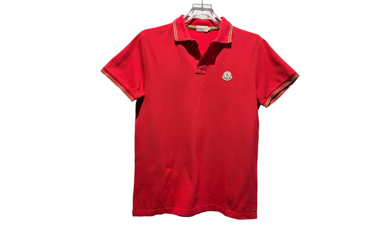 Moncler Used Moncler Gold Collar Red Polo - MONPOLO1