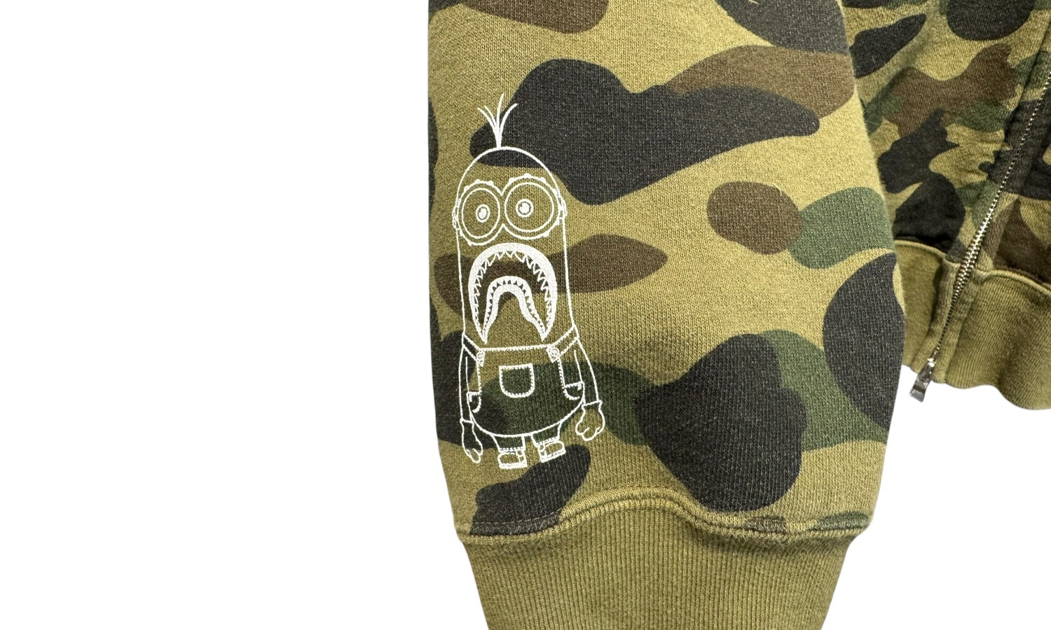BAPE Used BAPE x Minions 1st Camo Shark Full Zip Hoodie Green - BAPE-BXM1CSFZ-MULTI
