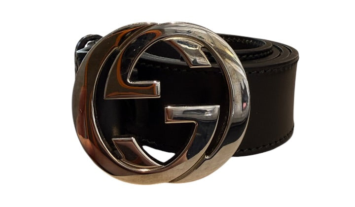 nike Used Gucci GG Black Leather Belt  - test