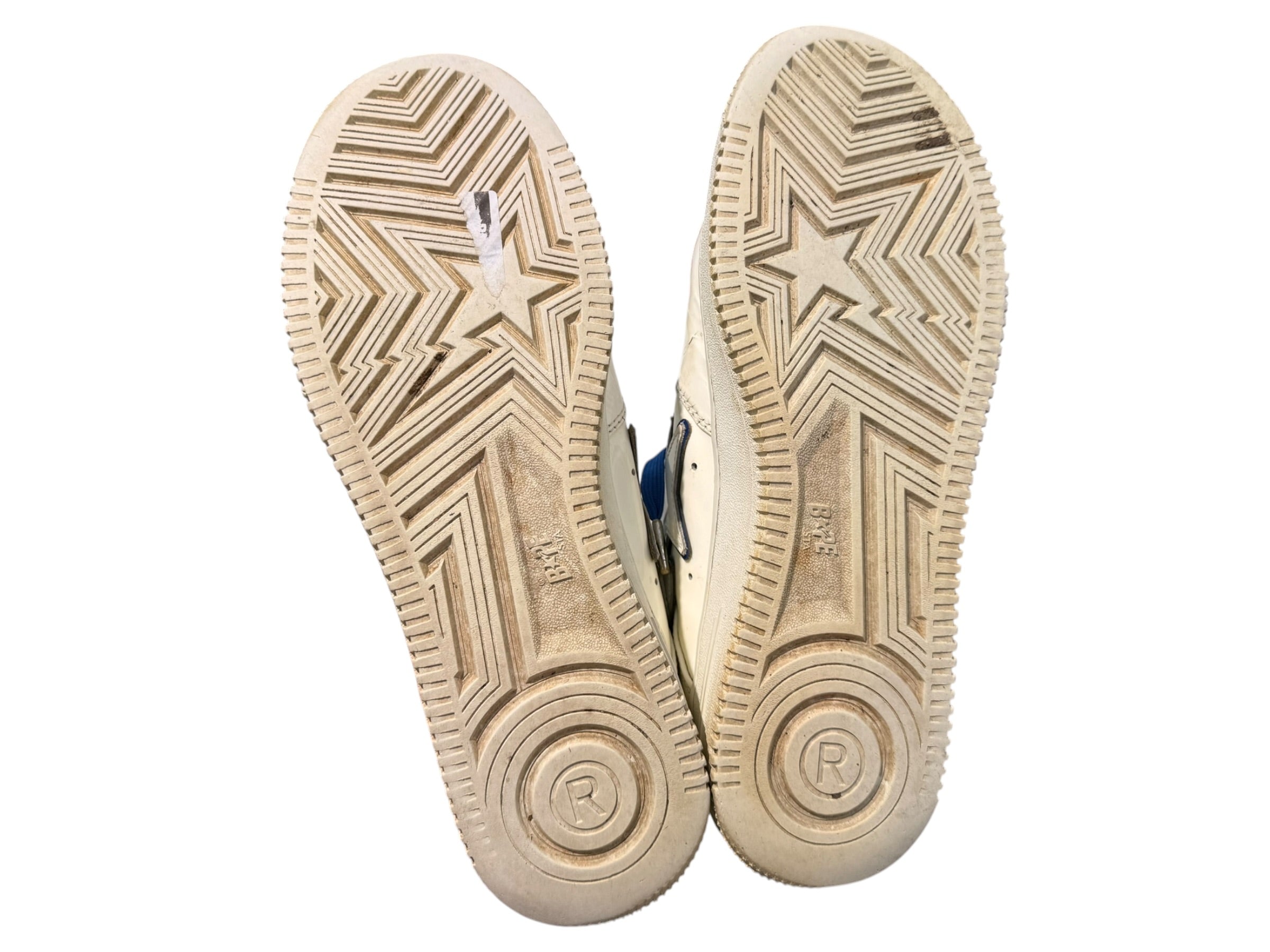 A Bathing Ape Used Bapesta Patent Leather Blue White - test