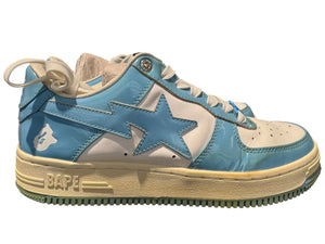 Bape Used A Bathing Ape Bape Sta Patent Leather Blue White -  1I70-291-001-SAX