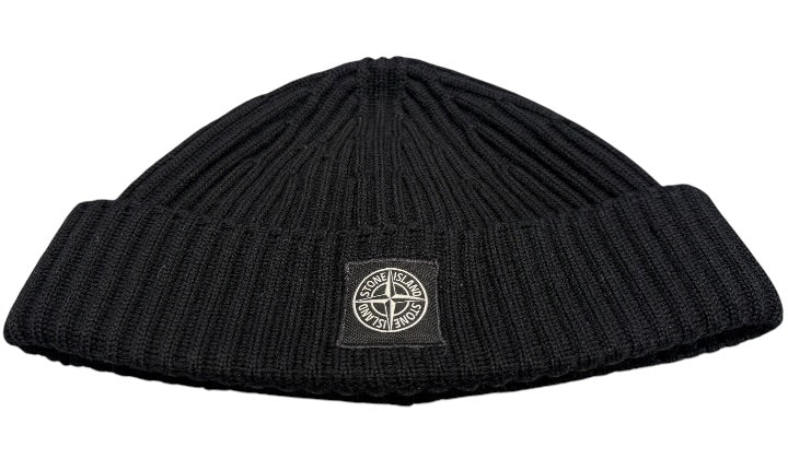 nike Used Stone Island Logo Beanie Black - test