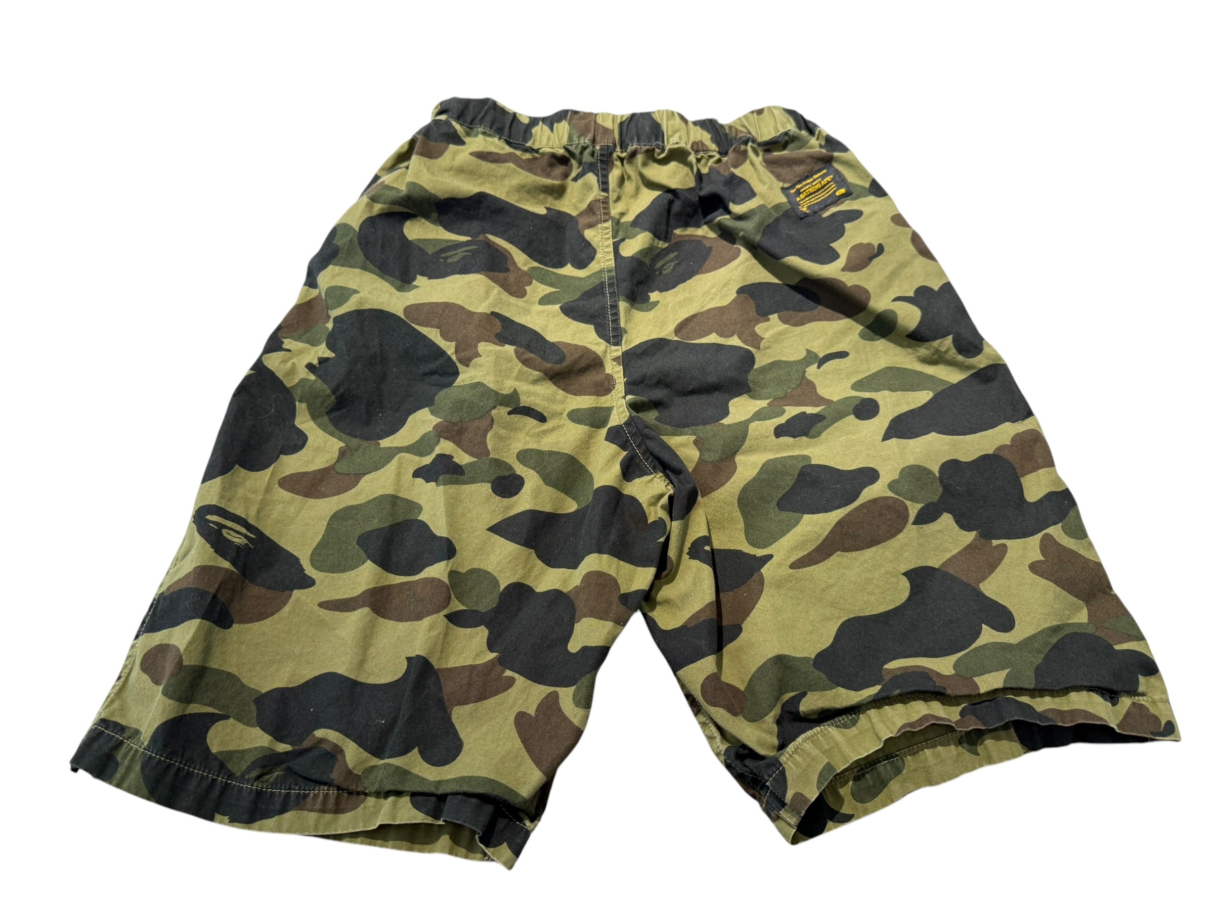 A Bathing Ape Used Bape Kids Camo Green Shorts - test