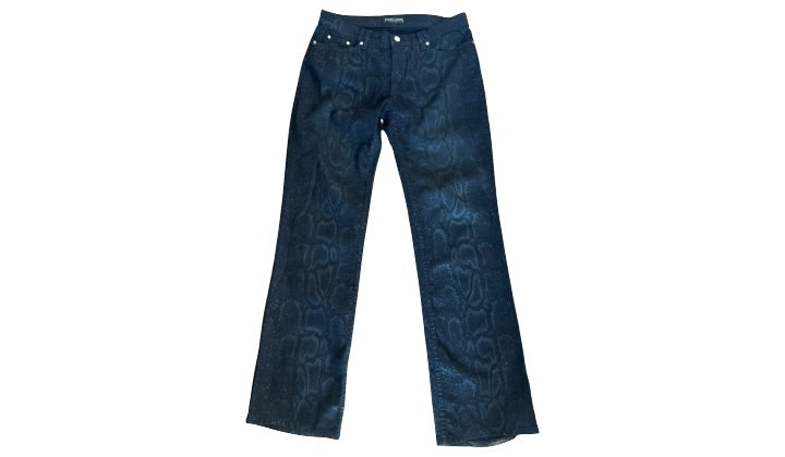 nike Used Roberto Cavalli Snake Gltter Print Black Jeans - test
