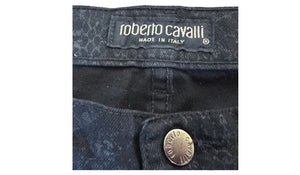 nike Used Roberto Cavalli Snake Gltter Print Black Jeans - test