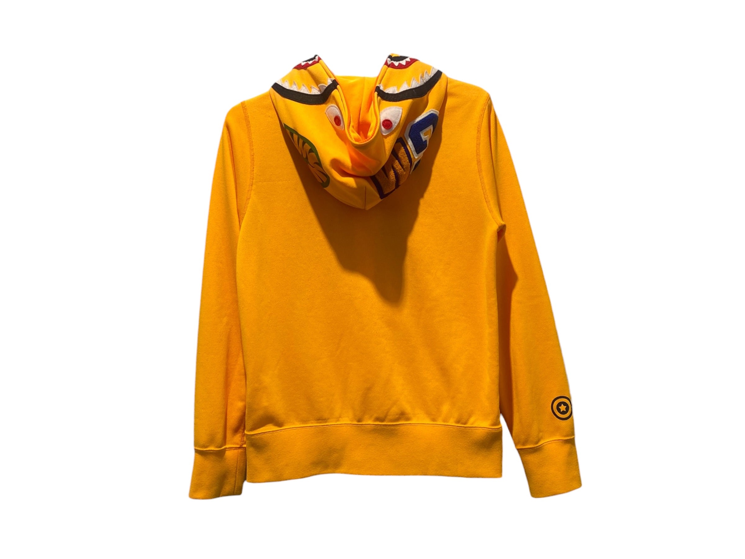 A Bathing Ape Used Bape Yellow Full-Zip Shark Hoodie - test