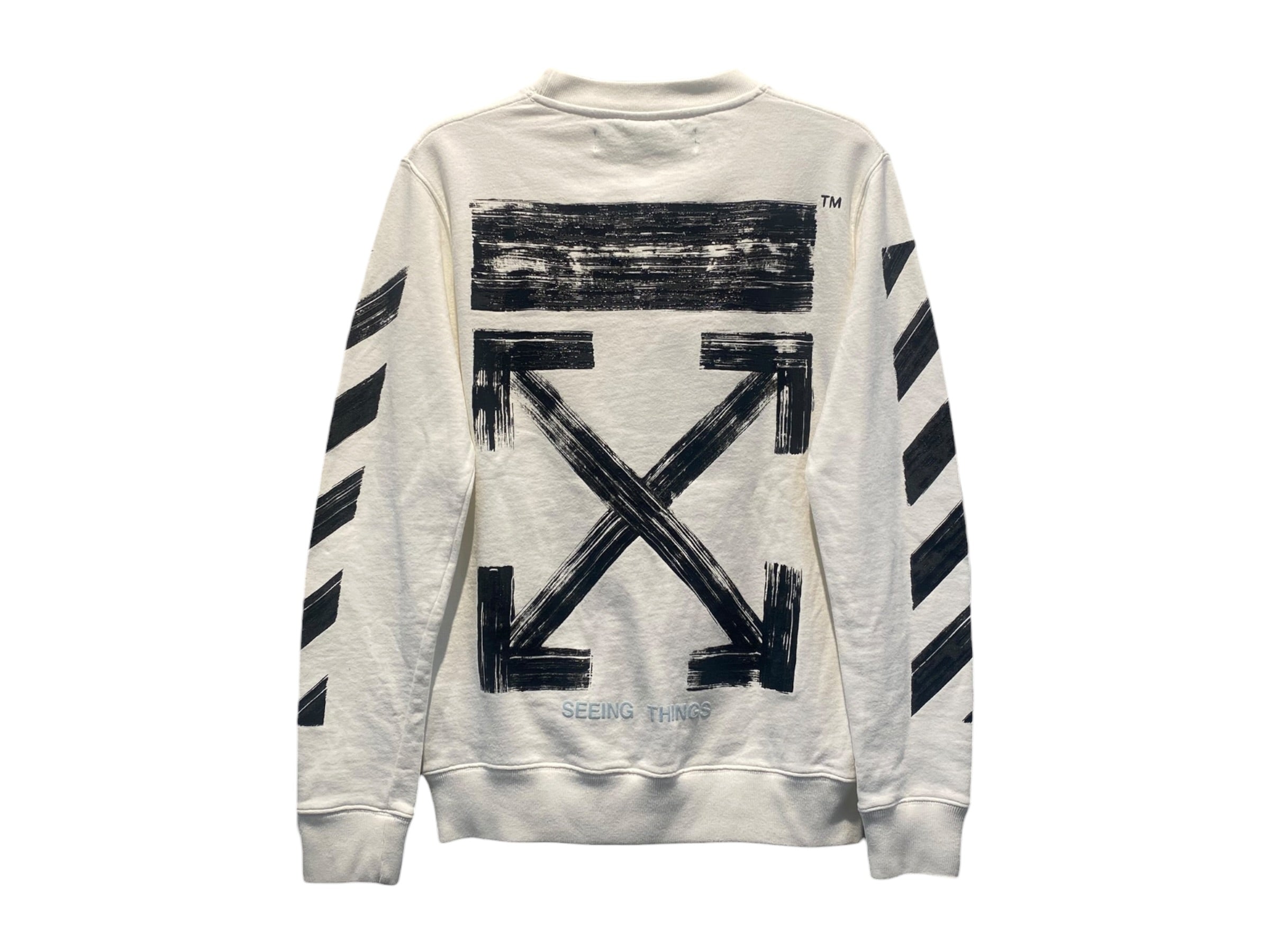 nike Used Off White Painted Arrow Crewneck White - test