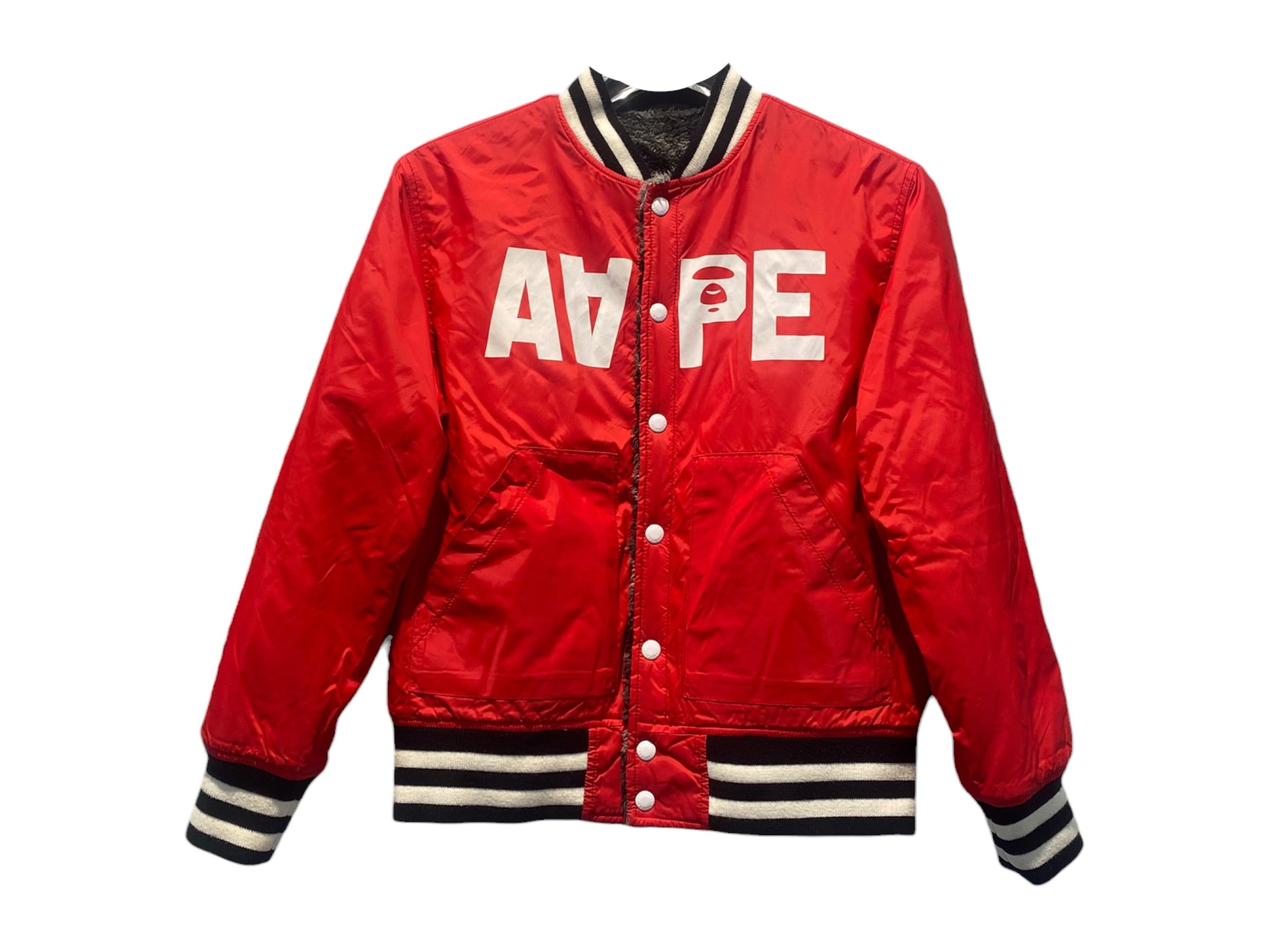 A Bathing Ape Used Aape Reversible Varsity Jacket Camo/Red - test