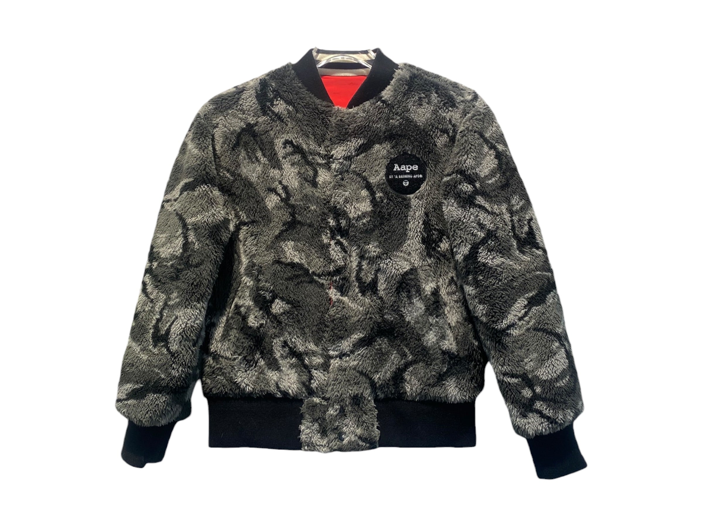 A Bathing Ape Used Aape Reversible Varsity Jacket Camo/Red - test