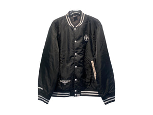 A Bathing Ape Used Aape Varsity Jacket Black & White - test