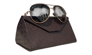 Gucci Used Gucci Goldtone Frame Metal and Crystal link Aviator Sunglasses - GUCCI